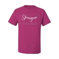 thumbnail image 2 of Wild Bobby Stronger Than Cancer Distressed Breast Cancer Awareness Men Tee, Fuschia, Medium, 2 of 6