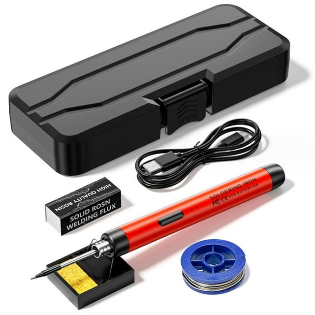 Mistaha Portable USB Soldering Iron Kit with Smart Temperature Control and Interchangeable Heads - Rechargeable Battery, Multiple Power Supply Options