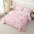 thumbnail image 3 of Erosebridal Cute Unicorn Twin Quilt Set,Rainbow Floral Heart Twin Coverlet Set For Girls,2pcs, 3 of 7