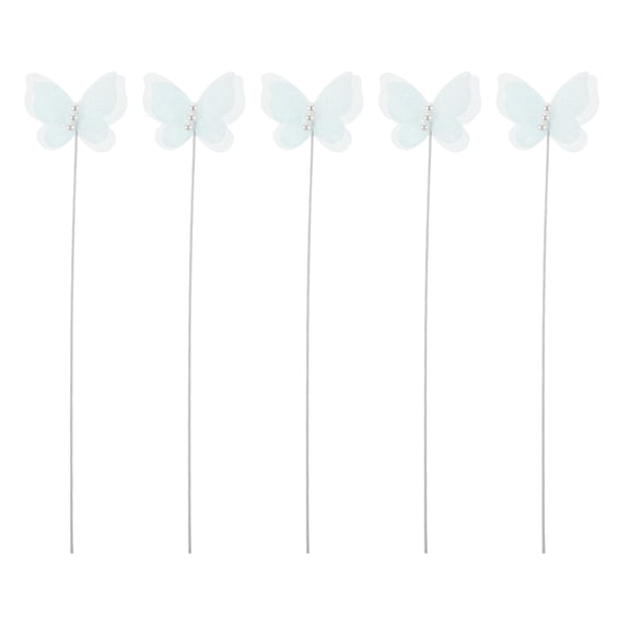 Hemobllo 15Pcs Butterfly Cupcake Toppers Sky Blue Decorative Cake Inserts for Birthday and Wedding Celebrations