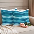 thumbnail image 2 of Outdoor Pillow Covers Pack of 2, Abstract Gradient Blue Waves Waterproof Throw Pillowcase Cushion Cases, Modern Minimalist Art Decorative Pillow Cover for Couch Sofa Home Bed Patio, 2 of 9