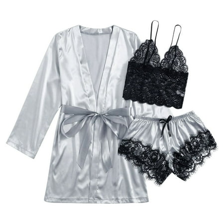 Yubnlvae Valentine s Day gift Satin Silk Pajamas Women Nightdress Lingerie Robes Underwear Sleepwear