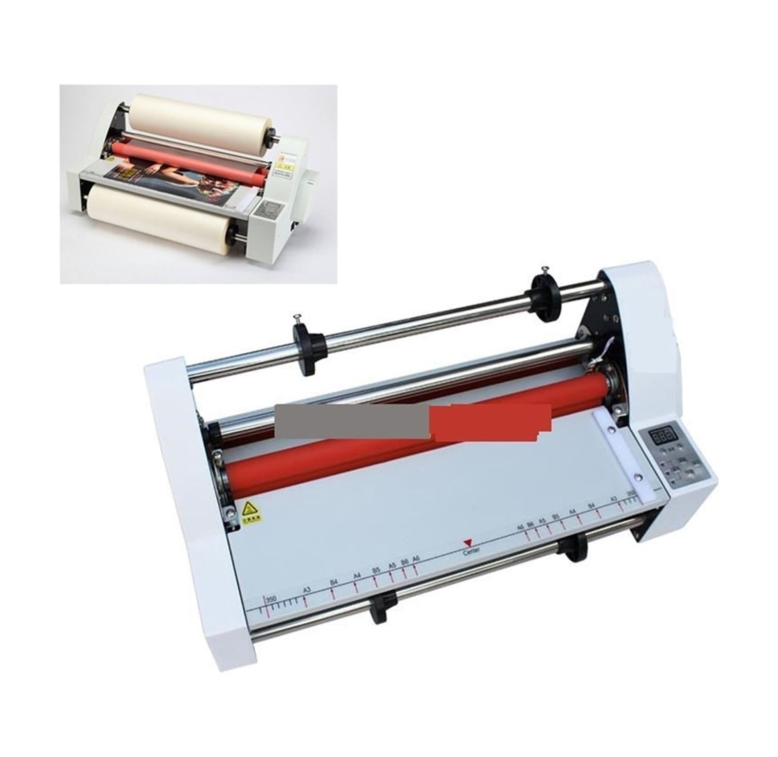 V350 Cold And Hot Laminator Four Rollers Hot Roll Laminating Machine Electronic Temperature Control Speed Adjustable