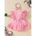 thumbnail image 4 of WIBACKER Baby Girl Clothes Infant Tulle Romper Ruffe Sleeveless Bodysuit Baby Girl Summer Infant Girl Dress 0-18M, 4 of 9