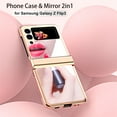 thumbnail image 6 of SaniMore for Samsung Galaxy Z Flip 3 6.7" Case, Plating Mirror 2 in 1 Folding Design for Women Girls Hard PC Ultra-Thin Lightweight Shockproof Protective Cover for Samsung Z Flip 3, Black, 6 of 8