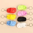 thumbnail image 2 of 3D Silicone Slipper Sandal Keychain EVA Mini Hole Slippers Key rings For Women Men DIY Backpack Decoration black, 2 of 6