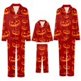 thumbnail image 5 of Leey-Word Matching Family Sleepwear Button Down Nightwear Sets 2 Pcs Pjs Long Sleeve Halloween Pajamas with pockets, 5 of 8