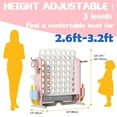 thumbnail image 2 of Wdmiya 4 in a Row Connect Games Set, Adjustable Height Connect 4 Jumbo Yard Family Game with Basketball Hoop, Mesh Pocket & Ring Toss,Indoor Outdoor Connect 4 Game for Kids Adults, White+Pink, 2 of 7