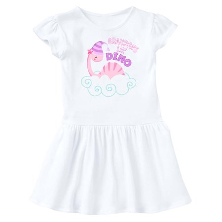 

Inktastic Grandpa s Lil Dino with Cute Pink Baby Dinosaur Gift Baby Girl Dress