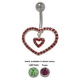 thumbnail image 1 of Double Heart Design Belly Ring with Cz Jewels, 1 of 1