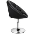 thumbnail image 5 of Alden Design Modern Tufted Adjustable Barrel Swivel Accent Chair, Black Faux Leather, 5 of 14