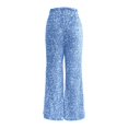 thumbnail image 4 of Women's Wide Leg Sequin Drawstring Pants Color Blue Size M, 4 of 6