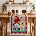 thumbnail image 2 of Table Runner 48 Inches Long for Kitchen Dining, Red Gnomes Dresser Scarf Farmhouse, Dining Table Decorations for Wedding/Parties, Spring Daisy Wildflowers Farmhouse Wooden Plank 13 x 48 In, 2 of 8