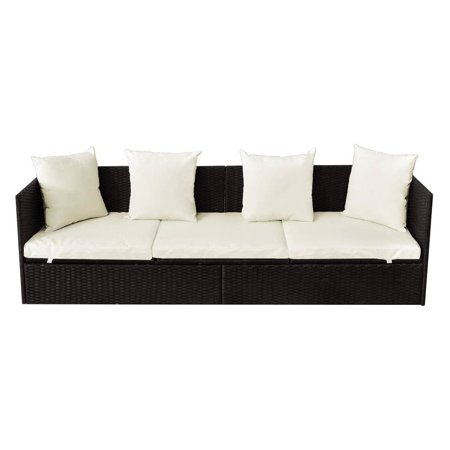 2019 New Rattan Lounge Sofa Bed Cushion Pillow Outdoor Leisure Sun Lounger Lying Chair Pool Graden Beach