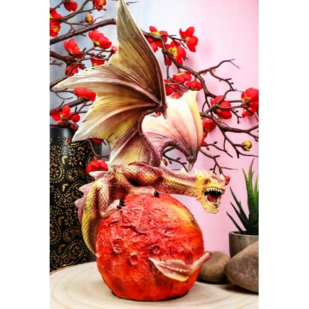 Ebros Celestial Galaxy Planet Mars Terrestrial Red Guardian Dragon Figurine