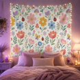 thumbnail image 2 of Floral Mushroom Pattern with Ladybugs, Cheerful Cottagecore Style for Mushroom Lovers, Botanical Wall Decor Birthday Gift, Tapestry Wall Hanging for Bedroom and Dorm, 2 of 7