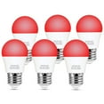 thumbnail image 1 of LED Light Bulb  5 Watts (40W Equivalent) A15 Lamp E26 Medium Base  Dimmable  Bedroom Night Light Party Decoration; Red Light  4-Pack, 1 of 5