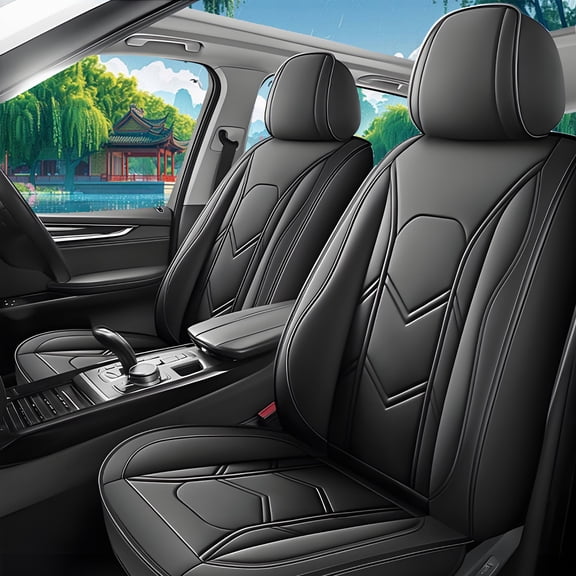 Fit Chevy Trailblazer 2021-2024 Seat Covers - Full Set Waterproof Leather Car Seat Covers Compatible Airbag(5 Seat,Black)