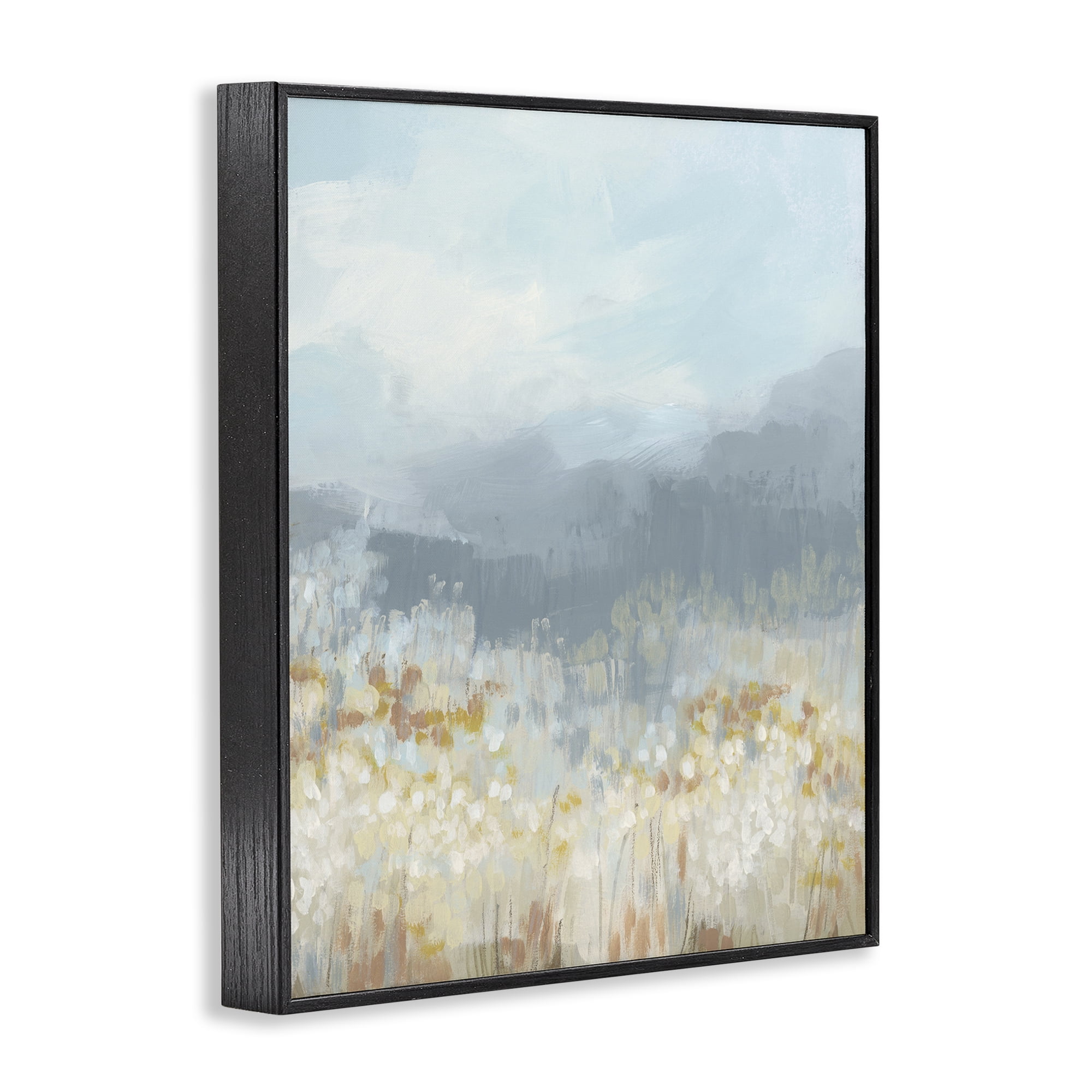 Stupell Industries Foggy Grey Mountains Landscape Painting Black Framed Art Print Wall Art, 11 x 14