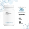 thumbnail image 6 of SuperSmart Fisetin 500mg per Day (Easy-to-Take) - 98% Pure Fisetin Supplement - Highly Bioavailable Polyphenol - Potent Senolytic Activator | Non-GMO & Gluten Free - 60 Tablets, 6 of 8