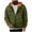 Army Green, variant on Men's Big and Tall Cardigan Hoodie with Multi Pocket and Zipper for Casual Wear