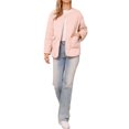 thumbnail image 2 of Chaquetas acolchadas de botón INSPIRE CHIC para mujeres, chaqueta ligera de plumas, abrigo casual de moda de invierno con bolsillos, XS gris rosa, 2 of 6