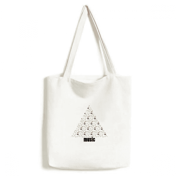Tensive Colourful Music Notes White Tote Canvas Bag Shopping Satchel Casual Handbag