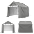 thumbnail image 3 of 8x8 ft Portable Outdoor Storage Shelter Shed, Heavy Duty Storage Tent with Roll-up Doors Shelter for Garden Tool, Lawn Mower, Motorcycleand, Bike - Gray, 3 of 9