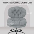thumbnail image 3 of Armless Office Chair - Grey Linen-Feel Task Chair with Adjustable Height & Tilt | Computer Desk Chair for Home & Office Use - 25.6" x 25.6", 3 of 7