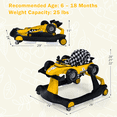 thumbnail image 7 of Infans 4-in-1 Baby Walker Foldable Activity Push Walker Adjustable Height Yellow, 7 of 7