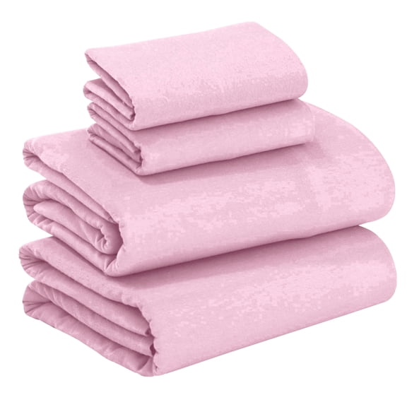 RUVANTI 100% Cotton Flannel Sheets King Size - 4 Piece Warm, Soft & Breathable, Deep Pocket, Double Brushed Cozy All Season Bedding Set, Light Pink