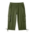 thumbnail image 7 of ZHOGXU Classic Summer Solid Color Straight Leg Kids Capri Cargo Pants For Girls With Pocket All Season Suitable, 7 of 7