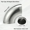 thumbnail image 3 of 2uds OD 4.5 Pulgadas 90 Grados 1.5mm Grosor Coche Escape Tubo Codo, 3 of 7