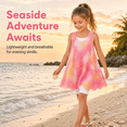 thumbnail image 6 of Girls Swim Cover Up for Swimwear Knit Kids Summer Beach Bathing Suit Coverup Cami Dress for Size 4-7Y, 6 of 7