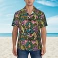 thumbnail image 2 of Xecao Snake And Flower print Hawaiian shirt - a stylish short-sleeve button-down for men, perfect for casual beach and tropical outings., 2 of 9