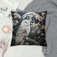 thumbnail image 2 of Orinice Owl Full Moon Flowers Graphic Decorative Cushion Throw Pillow Cover for Home Couch Living Room Sofa High-Quality Aesthetic Decor 1PC 18x18in, 2 of 5