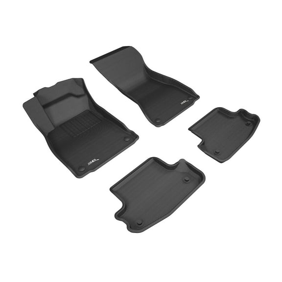 3D MAXpider 2018-2024 Fits Audi A5 Coupe S5 Coupe 2019-2024 RS5 Kagu 1st Row 2nd Row Black Carbon Fiber Embossed Pattern Floor Mat L1AD04901509