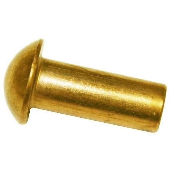 X 1/4 Round Solid Brass Rivets; 100 PCS Box