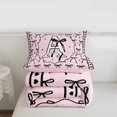 thumbnail image 5 of Erosebridal Kids Black Coquette Bowknot Twin Comforter Sets,Initial Theme Letter A Alphabet Bedding Set For Bow Lovers,Pink Reversible,2 Pieces, 5 of 7