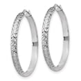 thumbnail image 2 of Sterling Silver Polished & Textured Hoop Earrings Sterling Silver Earrings, 2 of 2