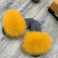 thumbnail image 3 of Zapatillas de piel para mujer, ropa de abrigo de verano para mujer, informales, de felpa, mullidas, planas, para el hogar, zapatos de exterior de moda para mujer, 3 of 5