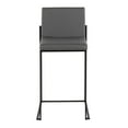 thumbnail image 4 of LumiSource Black Steel, Grey PU Fuji High Back Counter Stool - Set of 2, 4 of 8