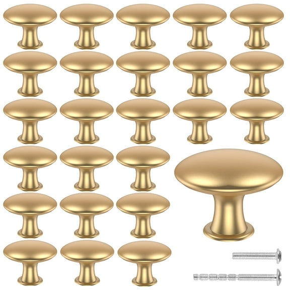 25Pcs Drawer Knob Set Zinc Alloy Cabinet Handles Rustproof Gold Dresser Knobs with Screws Decorative Drawer Pull Handle Furniture Knobs for Kitchen Cabinets Drawer Dresser