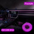 thumbnail image 1 of 2M Lumière d'Ambiance Intérieure de Voiture LED Décoration de Fête Auto Lampe Colorée. Fil K8S7, 1 of 9