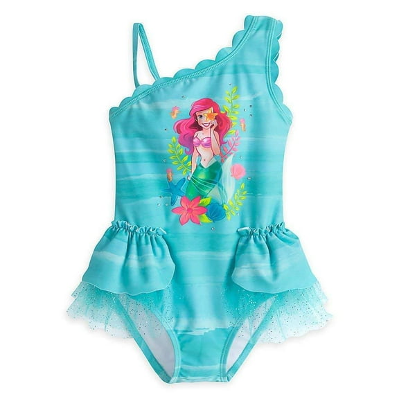Disney Store Princess Little Mermaid Ariel 1PC Deluxe Swimsuit Girl Size 4