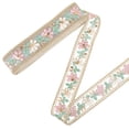 thumbnail image 1 of 10 Yards Organza Jacquard Ribbon Polyester Floral Embroidered Sequin Woven Trim Tape Flower Embroidery Fabric Applique Ribbons for Sewing Making Crafts Wedding Dresses Bridal DIY Home Decor, 1 of 5