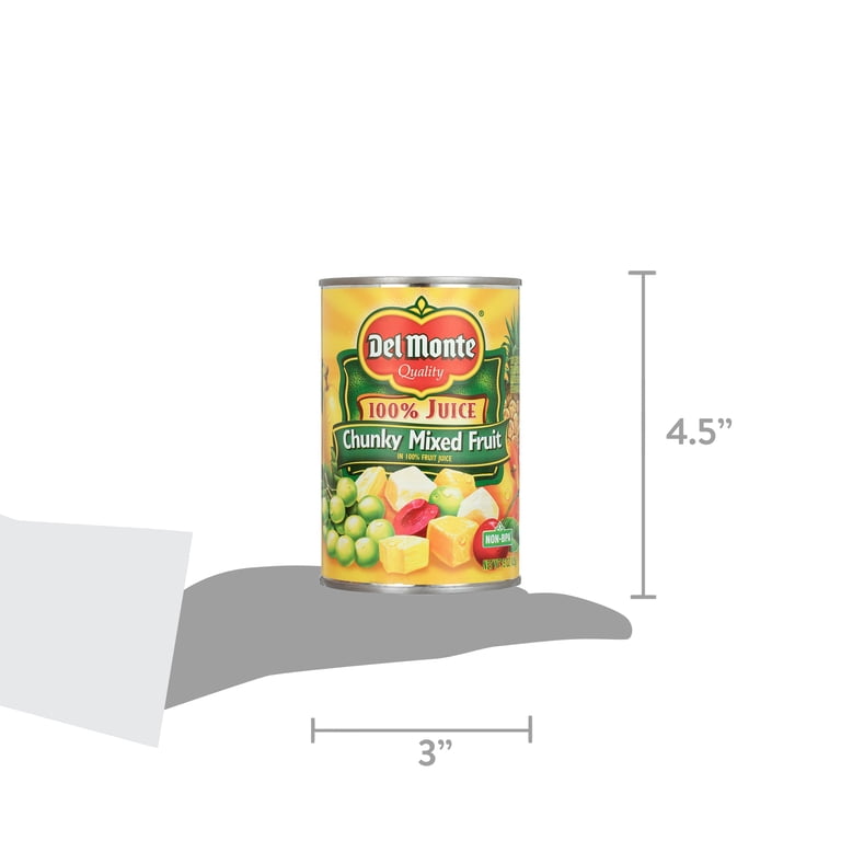Del Monte Chunky Mixed Fruit, 100% Juice, Canned Fruit, 15 oz