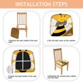 thumbnail image 4 of Cute Bee Seat Covers for Dining Room Chairs Set Of 4,Stretch Printed Washable Chair Seat Cover with Elastic Ties and Button,Removable Waterproof Couch Cushion Covers, 4 of 6