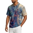 thumbnail image 4 of Men's Tie Dye Polo Shirts Short Sleeve Henley Button T Shirts Summer Vacation Causal Tees, 2XL, 4 of 6