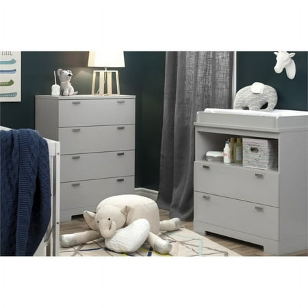 South Shore Furniture Reevo Changing Table with Storage, Soft Gray